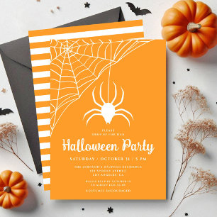 Cute Spider Halloween Party Invitation