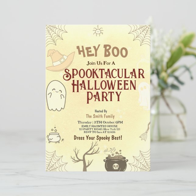 Cute Spooktacular Halloween Party Invitation (Debout devant)
