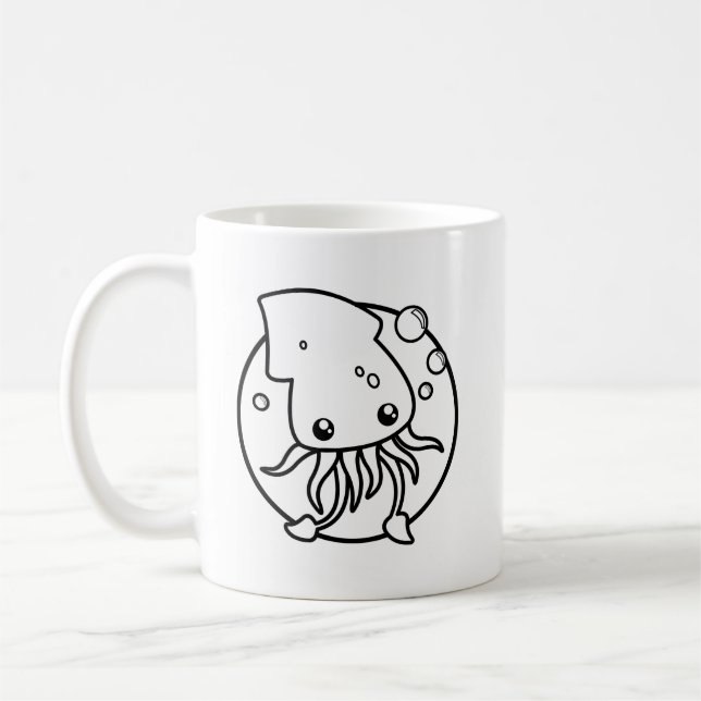 Cute Squid Café Mug (Gauche)