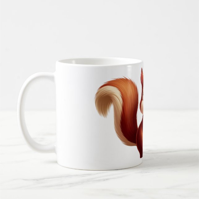 Cute Squirrel Mug - Bois Animal Coffee Coupe (Gauche)
