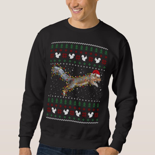 Cute Squirrel Père Noël Casquette Vilain Sweat de  (Devant)