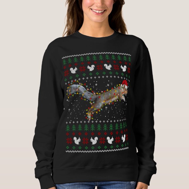 Cute Squirrel Père Noël Casquette Vilain Sweat de  (Devant)