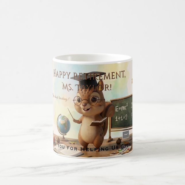 Cute Squirrel Teacher Retirement Mug 2026 (Centre)