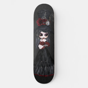 Cute Steampunk Goth Girl Skateboard noir