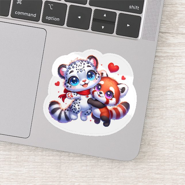 Cute Stickers Red Panda Snow Leopard Kawai Sticker (Détail)