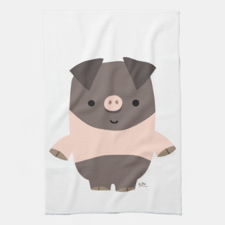Cute Strong Cartoon Cochon Serviette de cuisine