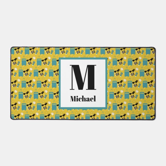 Cute Summer Vacation Elements Desk Mat (Recto)