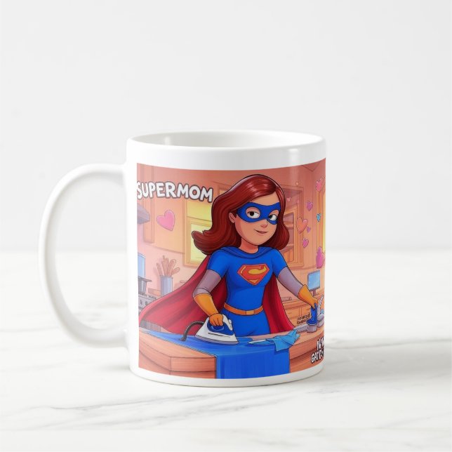Cute Supermom Mug - Drôle cadeau pour maman (Gauche)