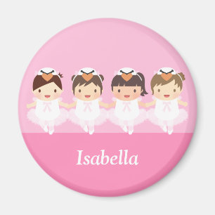 Cute Swan Ballerina Girls Magnet personnalisé