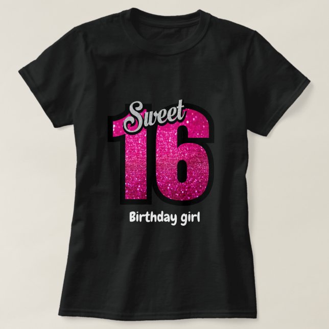 Cute Sweet 16 T-Shirt d'anniversaire (Design devant)