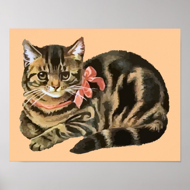 Cute Tabby Calico Cat / Kitten Poster (Devant)