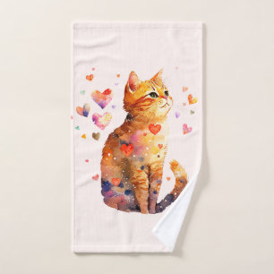 Cute Tabby Chat avec Coeurs