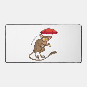 Cute Tarsier avec dessin animé parapluie