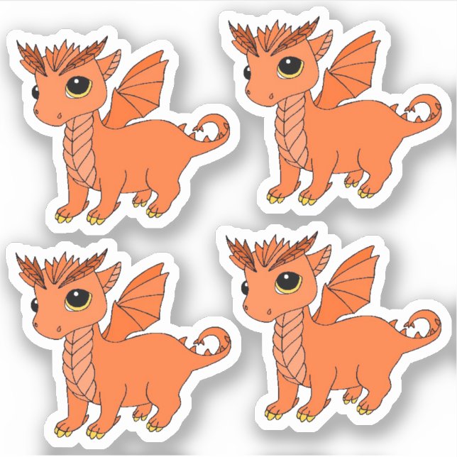Cute Taurus Dragon design zodiac stickers (Devant)