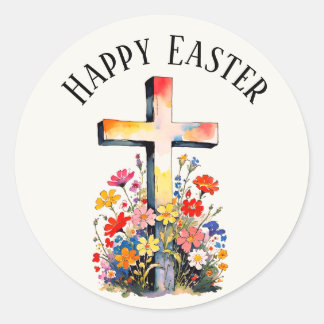 Cute teal bunny happy Easter stickers