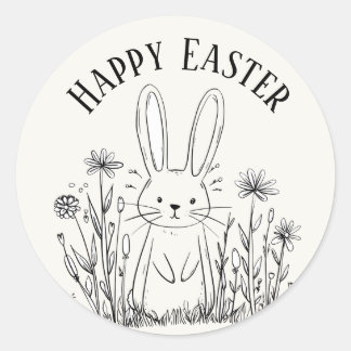 Cute teal bunny happy Easter stickers