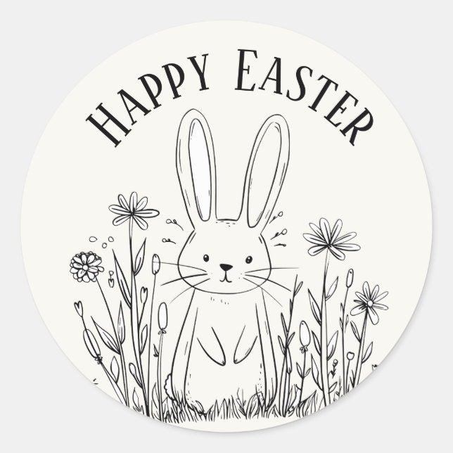 Cute teal bunny happy Easter stickers (Devant)