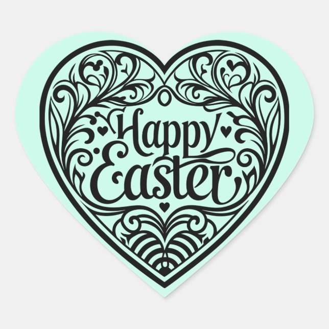 Cute teal bunny happy Easter stickers (Devant)