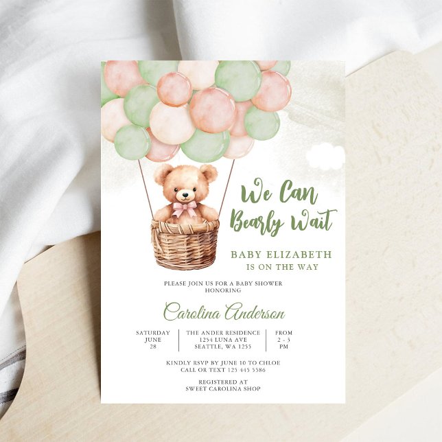 Cute Teddy Bear Baby Shower Invitation (Créateur téléchargé)