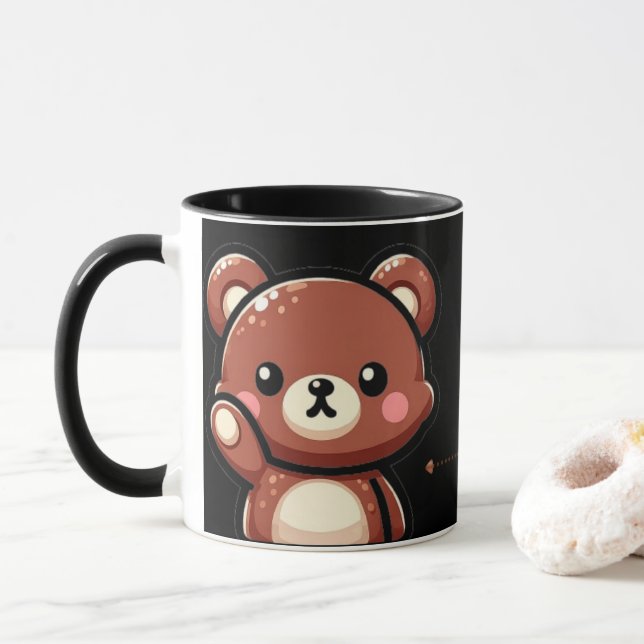 Cute Teddy Bear Mug with Heart | You’re My Favorit (Avec donut)