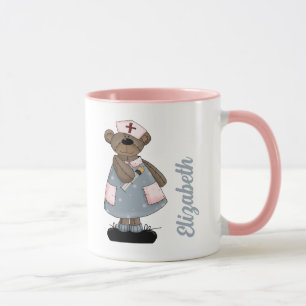 Cute Teddy Bear Nom personnalisé Mug cadeau pour N
