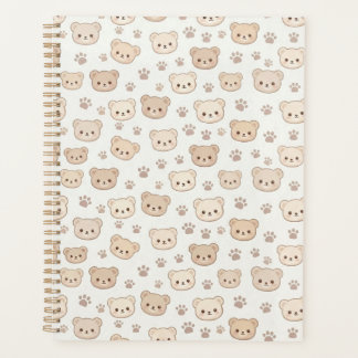 Cute Teddy Bear Pattern Notebook Cover Background