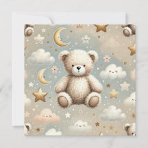 Cute Teddy Faire-part de naissance ou invitation