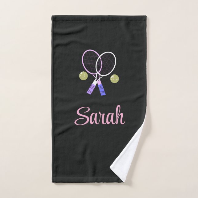 Cute Tennis Hand Towel Sports Player Birthday Gift (Serviette à main)