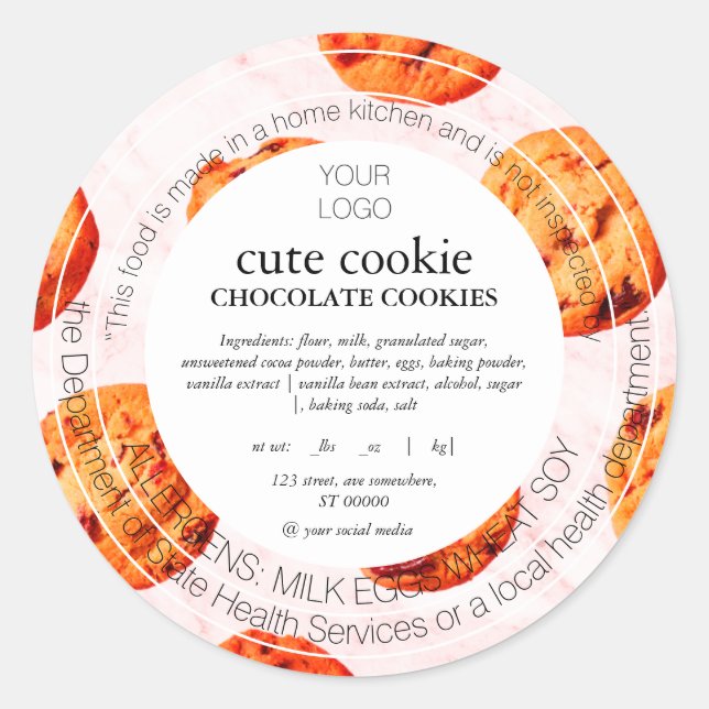 Cute Texas Cottage Law Étiquette alimentaire (Devant)