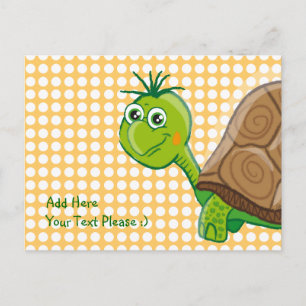 Cute Tortoise - Green Bubbles carte postale