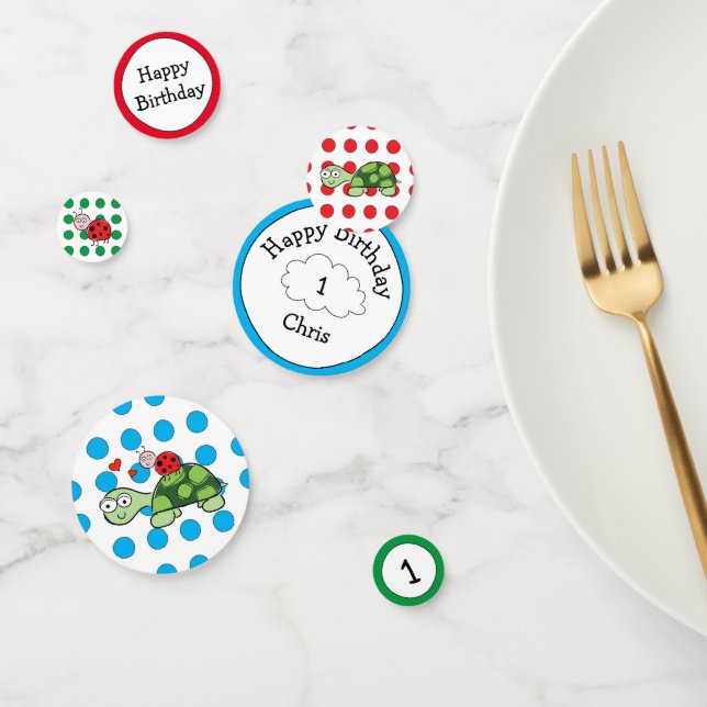 Cute Tortue Ladybug Table d'anniversaire Confetti (Groupe)