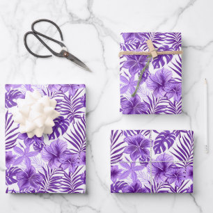 Cute Tropical violet feuille motif
