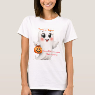 Cute tshirt happy Halloween with adjustable text