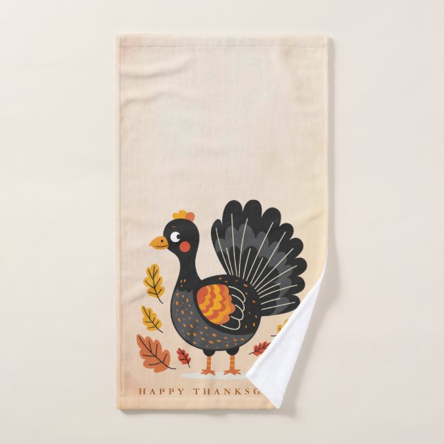 Cute Turquie Bon thanksgiving serviette main (Serviette à main)