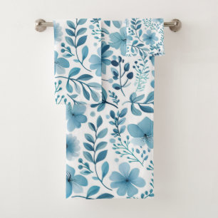 Cute Turquoise Turquoise Bleu Blanc Motif Floral