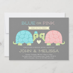Cute Turtle Genre Reveillez Invitation