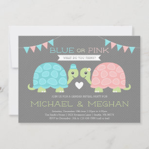 Cute Turtle Genre Reveillez Invitation