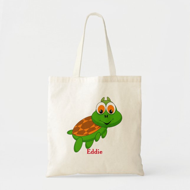Cute Turtle Sac personnalisé Fourre-tout pour fill (Devant)