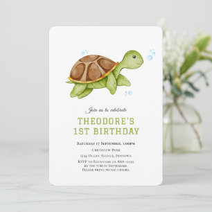 Cute Turtle Under the sea 1ère invitation annivers