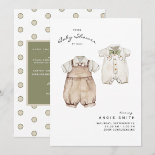 Cute Twin Boys Baby shower par Mail Invitation