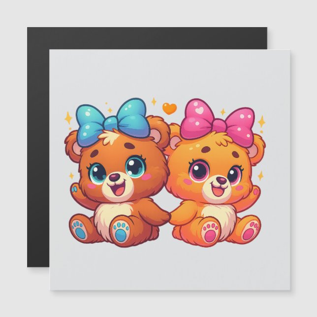 Cute Twin Teddy Bears (Devant / Derrière)