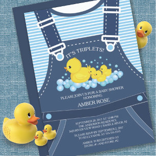 Cute TWINS Canards Baby shower Invitation