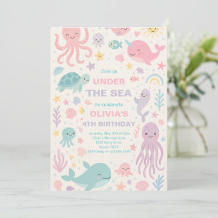Cute Under the Sea Anniversaire Fête Invitation
