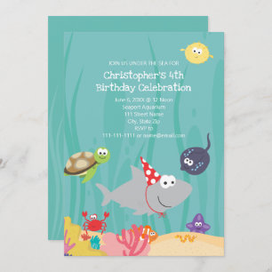 Cute Under The Sea Anniversaire Invitation