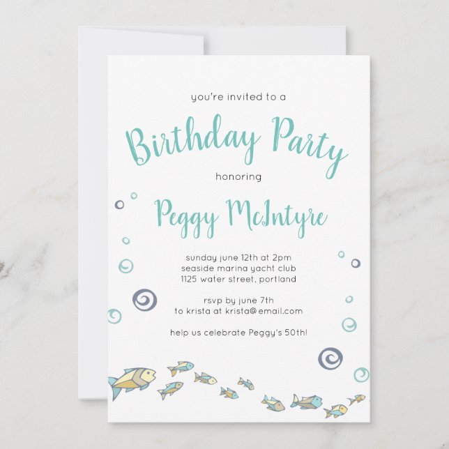 Cute Under the Sea Nautical Birthday Invitation (Devant)