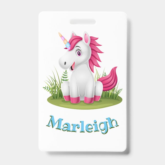Cute Unicorn Anniversaire Badge Party Favoriser (Front)