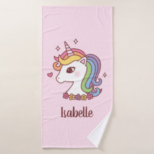 Cute Unicorn avec Rainbow Mane Girls Personnalisé