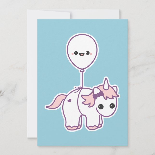 Cute Unicorn Baby Shower Invitations (Devant)