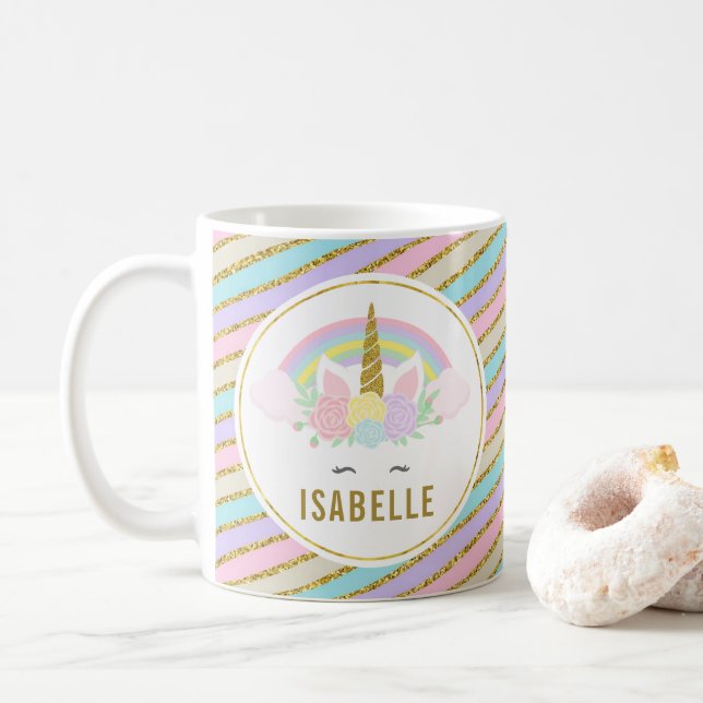 Cute Unicorn Chocolate Chocolat Mug pour enfants (Avec donut)