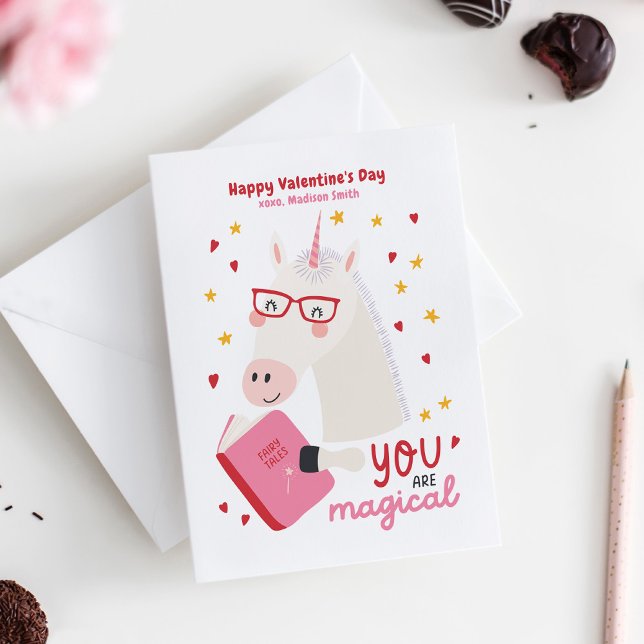 Cute Unicorn Classroom Les cartes de Saint Valenti (Kids Valentine's Day Card)